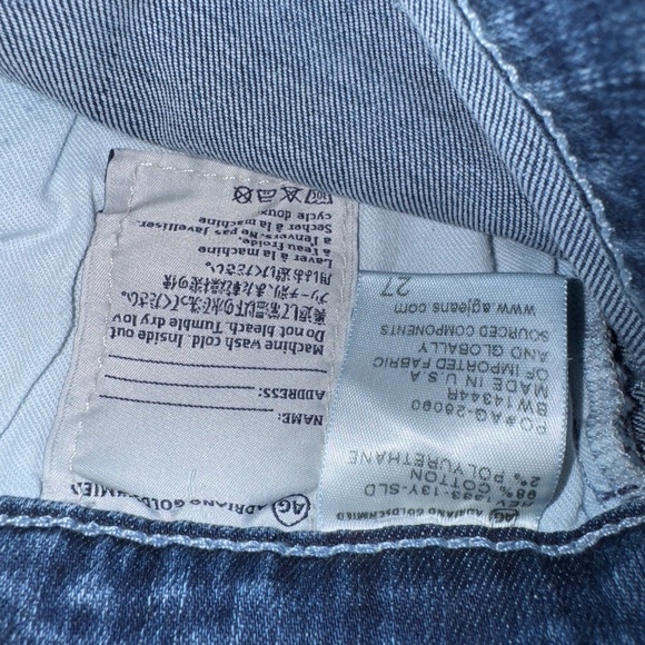 EUC AG Adriano Goldschmied The Stilt Cigarette Roll-up Jeans Size 27 - Picture 7 of 7